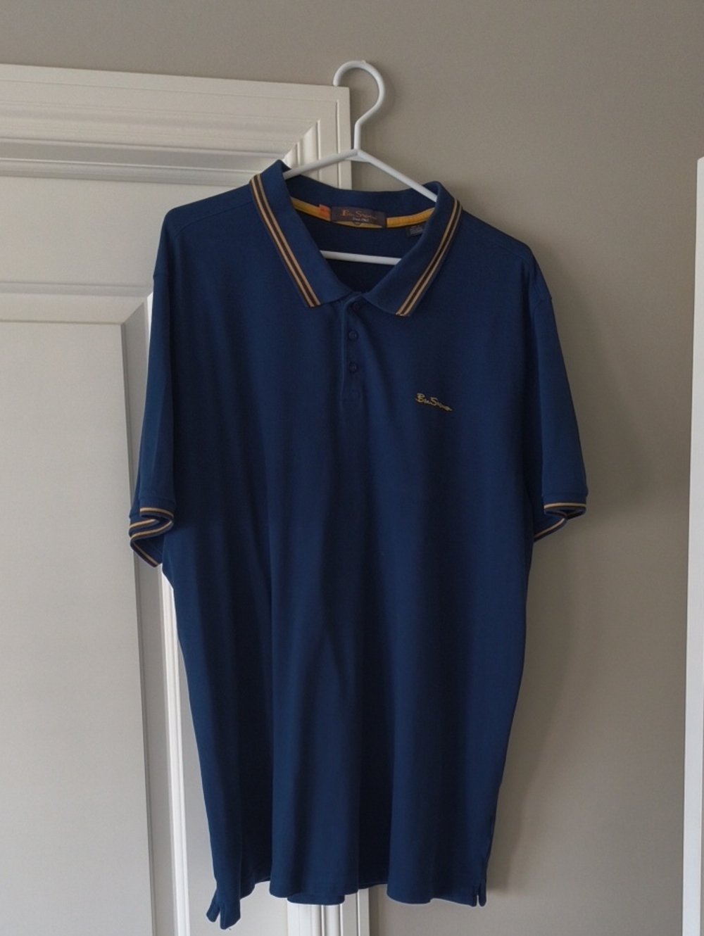 Ben Sherman Blue Polo with Gold Trim